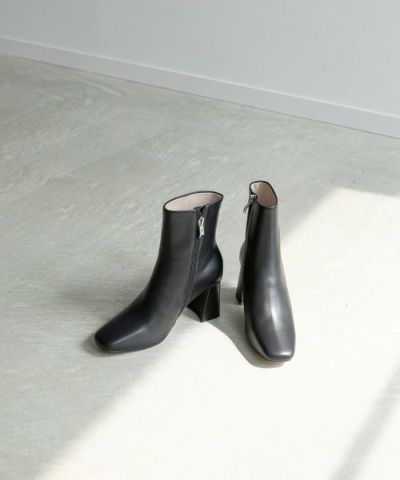【20%OFF】レザースクエアトゥショートブーツ