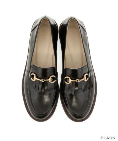【50%OFF】レザーキルティビットローファー