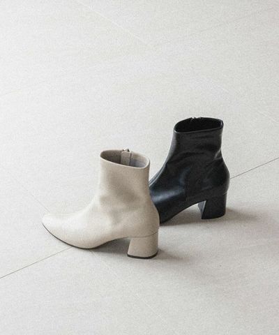【30%OFF】サステナブル 晴雨兼用 ソフトスクエアトゥショートブーツ