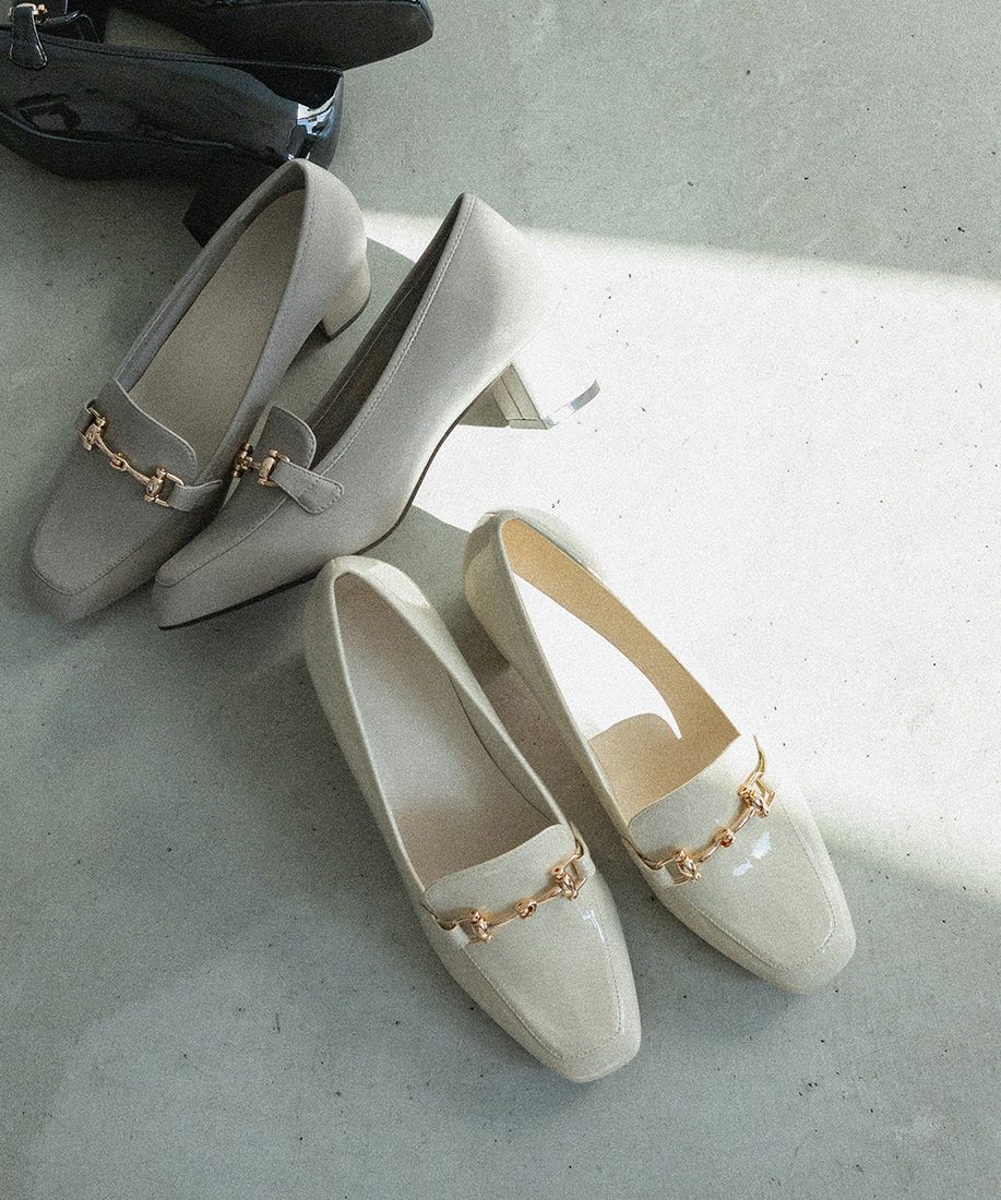 40%OFF】サステナブル 晴雨兼用 ヒールアップビットローファー | A de