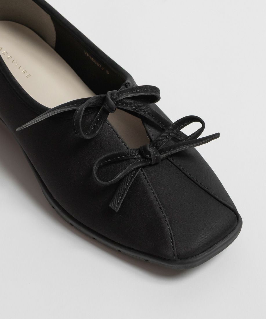 20%OFF】サステナブル ダブルリボンフラットシューズ | A de Vivre